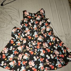 Colorful Floral Dress with Belt